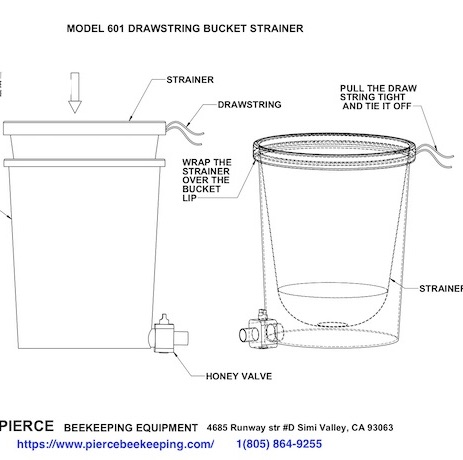Honey Filter/Strainer for 5 Gallon Bucket